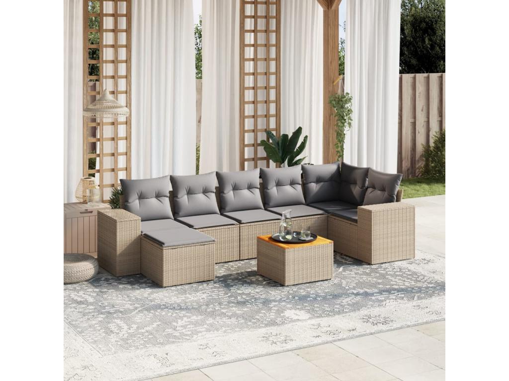 Beige Woven Resin Wicker Outdoor Furniture Set - dlz1766456351530
