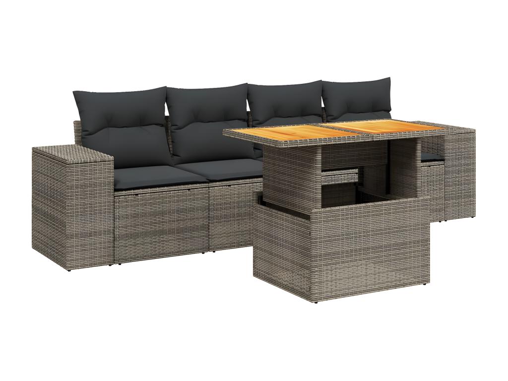 Gray Woven Resin Wicker Outdoor Furniture Set - dlz1766456853718