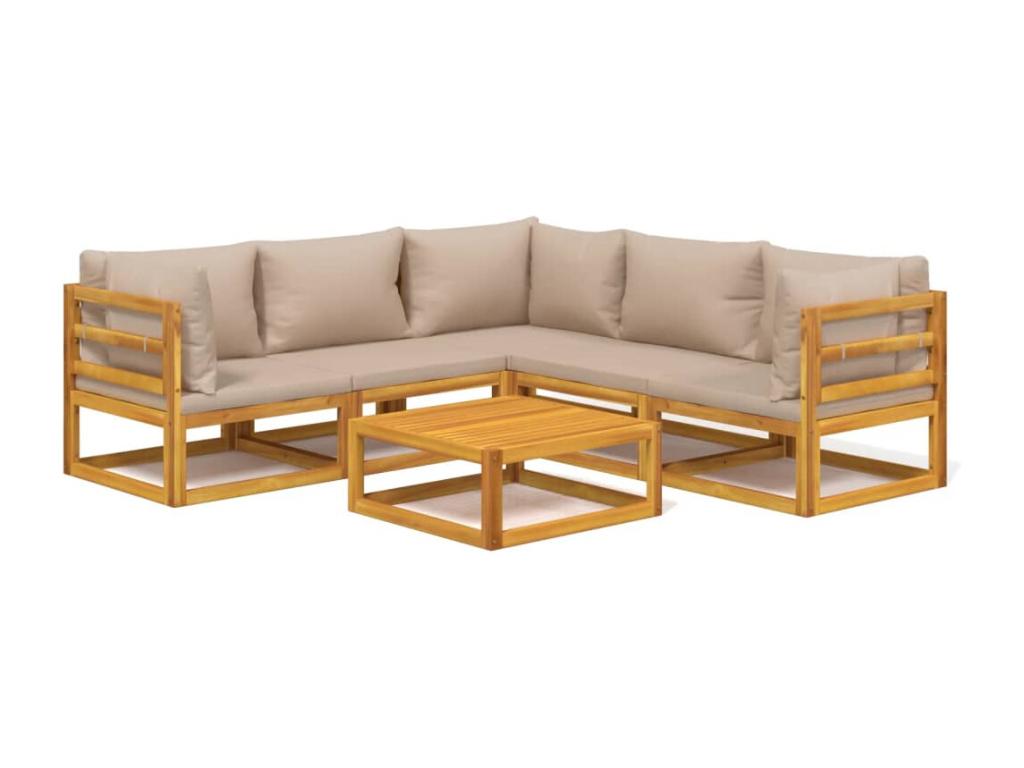 Brown Solid Wood Outdoor Furniture Set