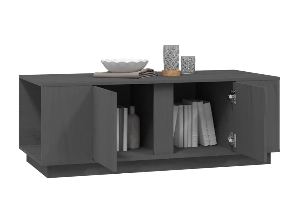 Gray Solid Wood Coffee Table, 110 x 50 x 40 cm