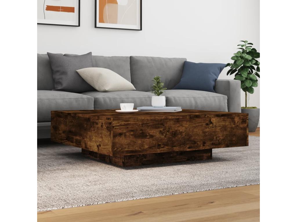 Natural Engineered Wood Coffee Table, 100 x 100 x 31 cm