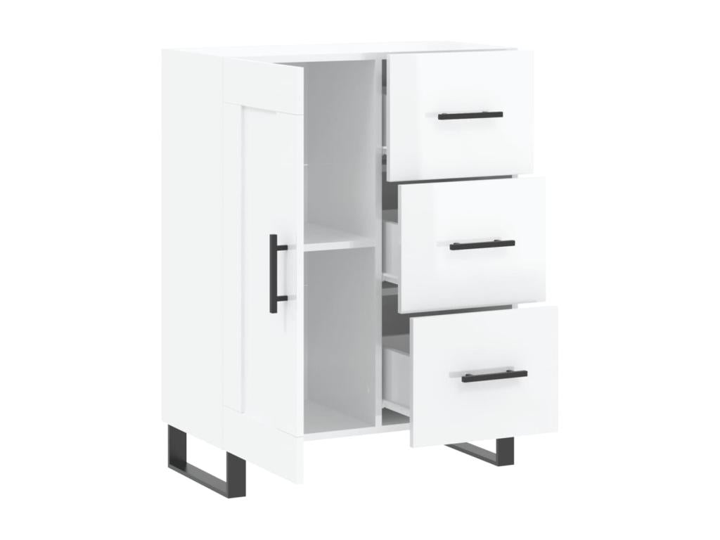 White Engineered Wood Sideboard, 69.5 x 34 x 90 cm