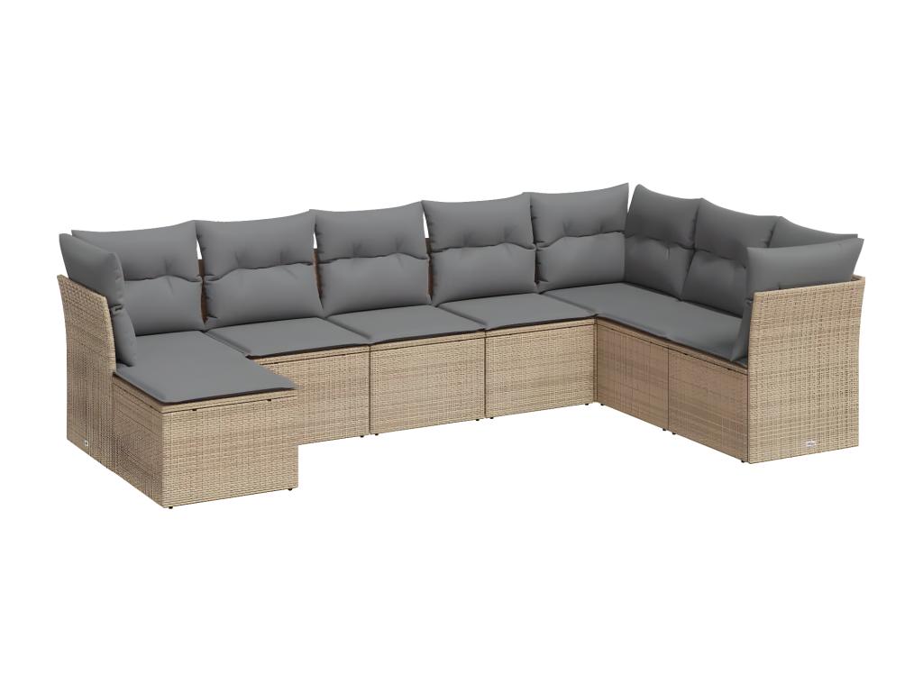 Beige Woven Resin Wicker Outdoor Furniture Set - dlz1766456712388