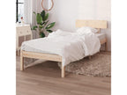 Brown Pine Wood Bed Frame, 90 x 190 cm
