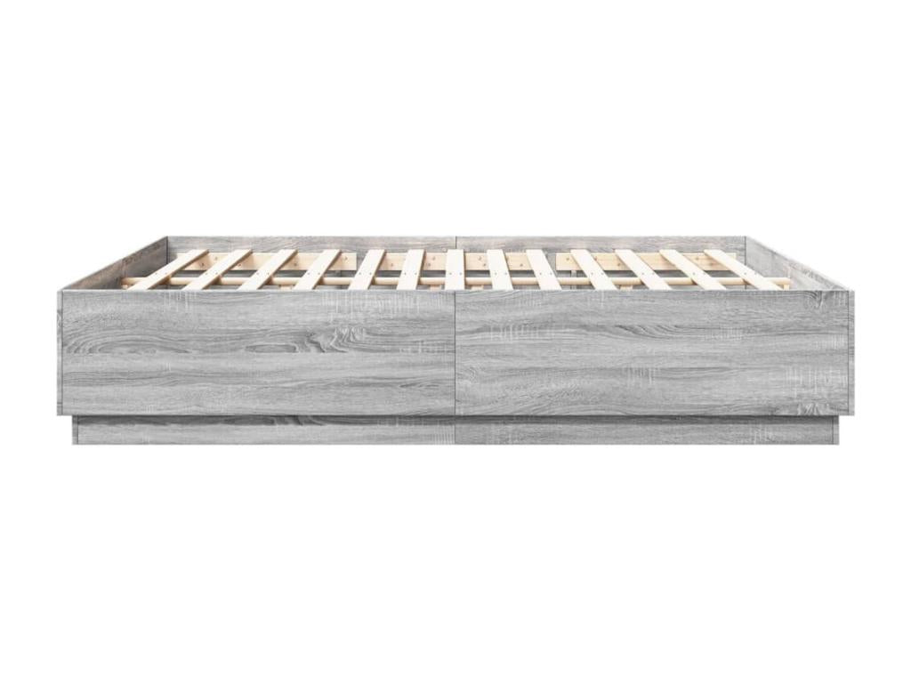 Gray Engineered Wood Bed Frame, 180 x 200 cm