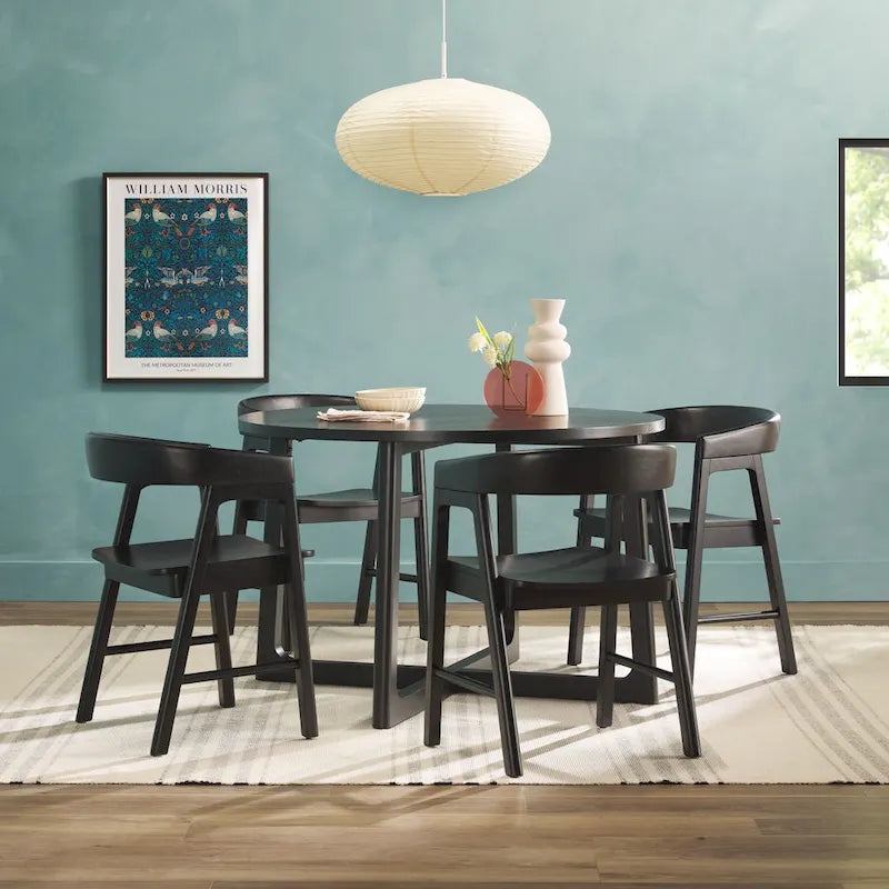 Middlebrook 5 Piece Dining Table Set with Solid Wood Chairs