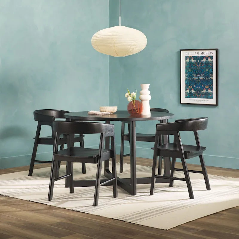 Middlebrook 5 Piece Dining Table Set with Solid Wood Chairs