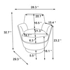 Navy Velvet 29.3 Upholstered Swivel Barrel Chair with Stainless Steel Base