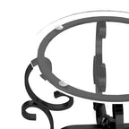 3 Piece Tempered Glass Surface Coffee Table Set, Coffee Table Round End Side Table with Sturdy Construction for Living Room