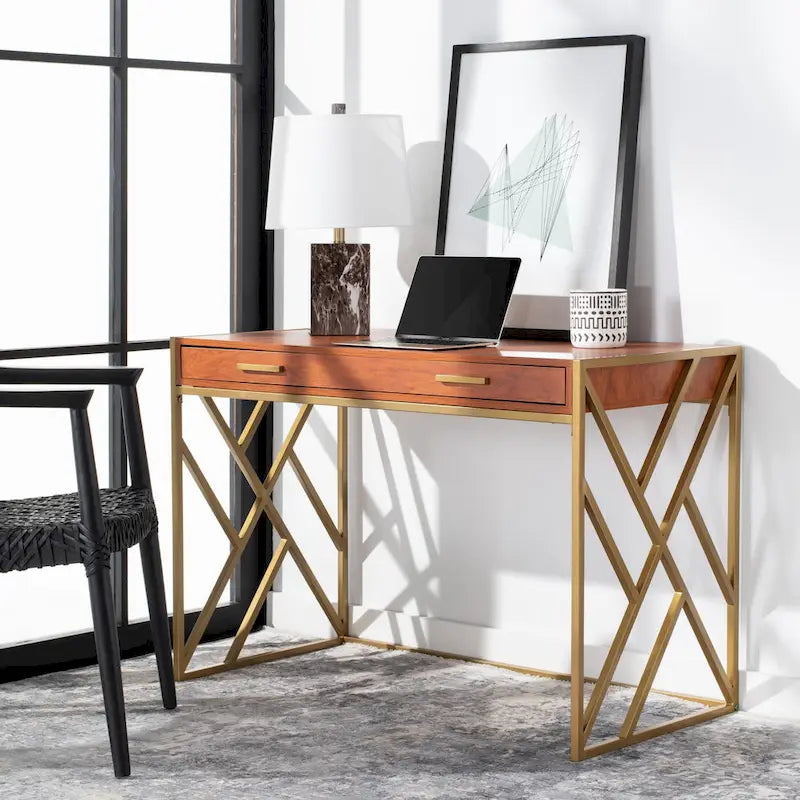 SAFAVIEH Manila Modern Dual-Tone 1-Drawer Desk