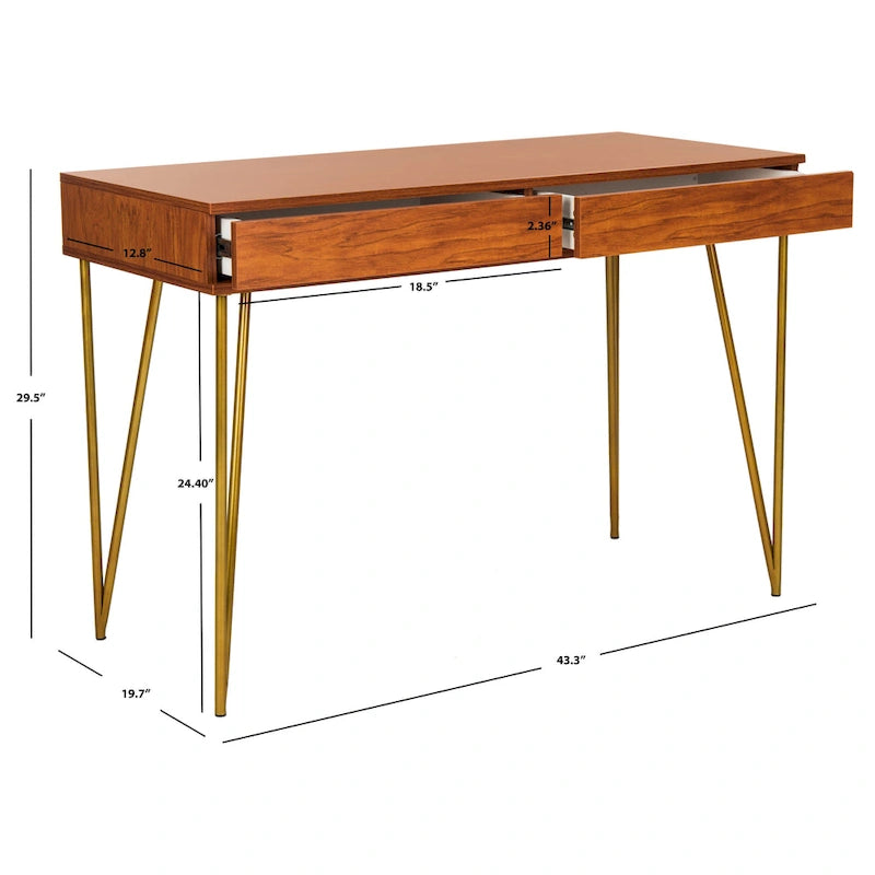 SAFAVIEH Ladonna Pine Natural 2-Drawer Desk