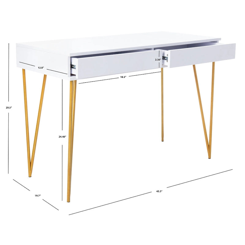 SAFAVIEH Ladonna Pine Natural 2-Drawer Desk