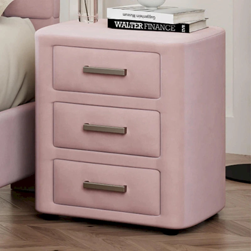 Modern King Size Bedroom Set, with Upholstered Platform Headboard and 2 3-Drawer Nightstands, No Box Spring Needed