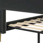 Christopher Knight Home - Leather Upholstered Bed with Headboard & Footboard, Solid Wood Slats & Legs, No Box Spring Needed