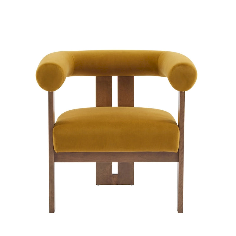 Gilbert Modern Upholstered Round Arm Accent Chair by Christopher Knight Home