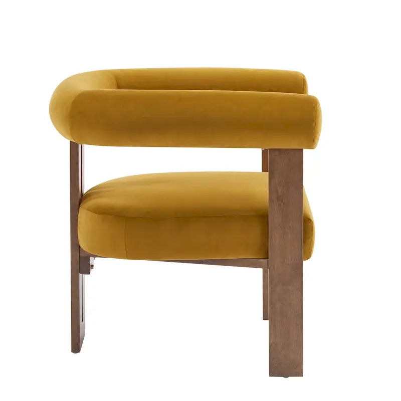 Gilbert Modern Upholstered Round Arm Accent Chair by Christopher Knight Home