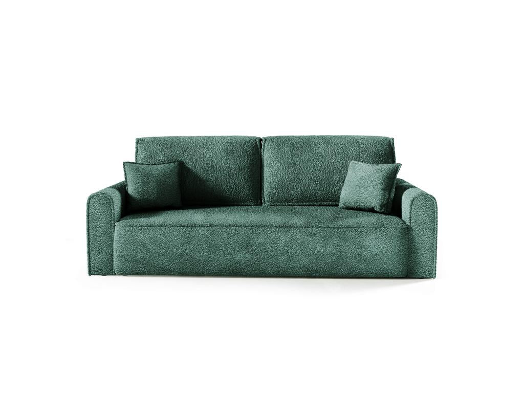 Green Boucle Fabric Sofa Bed