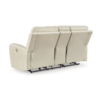 Signature Design by Ashley Dahlmoore Beige Power Reclining Loveseat with Console - 76 W x 42 D x 40 H