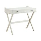 HomeRoots 34 Antiqued White Wood Flip Top Desk