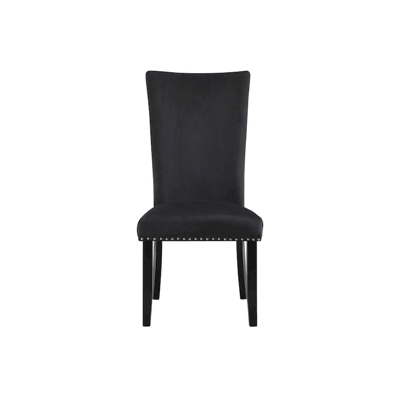HomeRoots Set of Two Black Upholstered Velvet Dining Side Chairs - 20.25' X '40.75' X '27