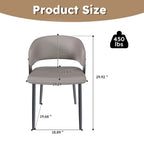 Dining Chairs Set of 2, PU Leather Kitchen Chairs with Metal Legs -Ergonomic Armrests, Comfortable Sponge Cushion, Sturdy Frame