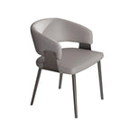 Dining Chairs Set of 2, PU Leather Kitchen Chairs with Metal Legs -Ergonomic Armrests, Comfortable Sponge Cushion, Sturdy Frame