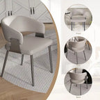 Dining Chairs Set of 2, PU Leather Kitchen Chairs with Metal Legs -Ergonomic Armrests, Comfortable Sponge Cushion, Sturdy Frame