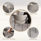 Dining Chairs Set of 2, PU Leather Kitchen Chairs with Metal Legs -Ergonomic Armrests, Comfortable Sponge Cushion, Sturdy Frame