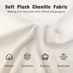 King Size Chenille Upholstered Platform Bed Shell-Shape Design Beds