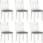 VECELO Solid Wood Dining Chairs with Linen Fabric Seating, Dining Chairs Set of 2/4/6