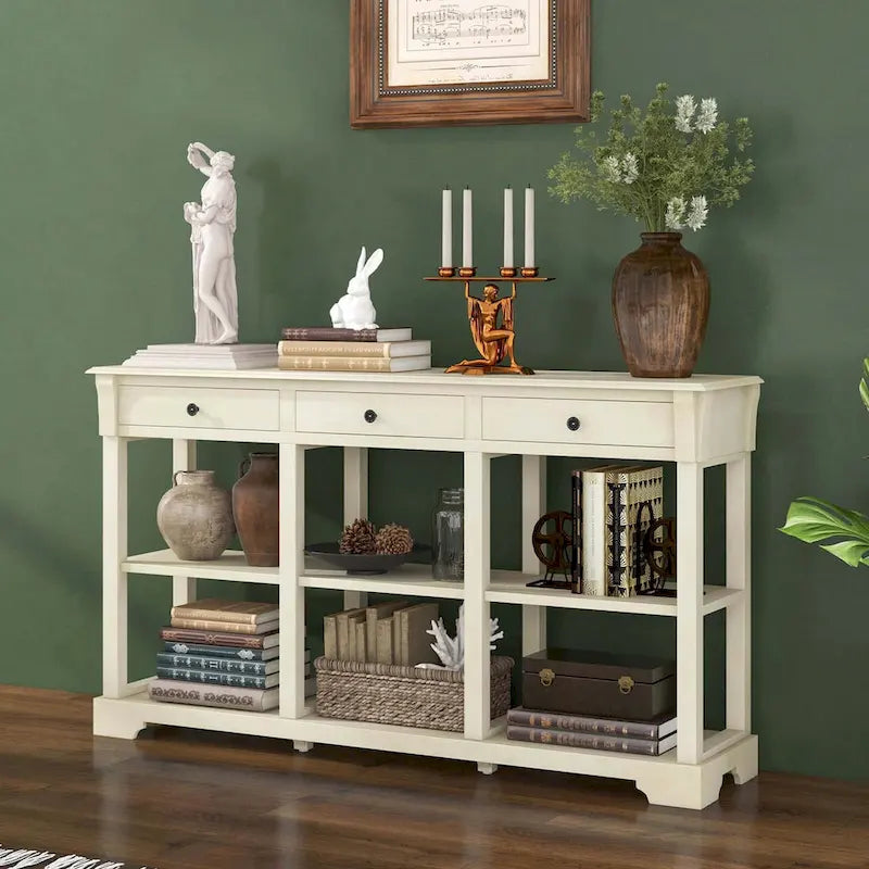 Costway 58 Long Sofa Table with Storage Retro Console Table with 3 - See Details