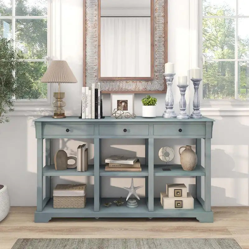 Costway 58 Long Sofa Table with Storage Retro Console Table with 3 - See Details