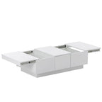 Modern Stylish Coffee Table Extendable Coffee Table with 2 Large Storage Compartments 2 Drawers, for Living Room