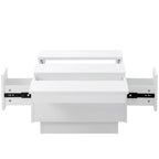 Modern Stylish Coffee Table Extendable Coffee Table with 2 Large Storage Compartments 2 Drawers, for Living Room