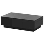 Modern Stylish Coffee Table Extendable Coffee Table with 2 Large Storage Compartments 2 Drawers, for Living Room