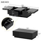Modern Stylish Coffee Table Extendable Coffee Table with 2 Large Storage Compartments 2 Drawers, for Living Room
