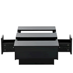 Modern Stylish Coffee Table Extendable Coffee Table with 2 Large Storage Compartments 2 Drawers, for Living Room