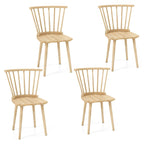 Gymax 4 PCS Dining Chair Windsor High Spindle Back Wood Kitchen Chairs