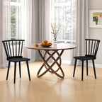 Gymax 4 PCS Dining Chair Windsor High Spindle Back Wood Kitchen Chairs