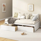 Gymax Twin Size Captain Bed w/ 2 Drawers Slats Support Twin Daybed