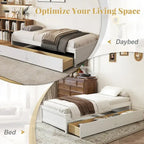 Gymax Twin Size Captain Bed w/ 2 Drawers Slats Support Twin Daybed