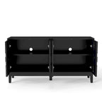 Hollow-Carved Accent Cabinet Sideboard Buffet Cabinet, 60.5 Entrance Storage Cabinet Media Console Table with 4 Doors