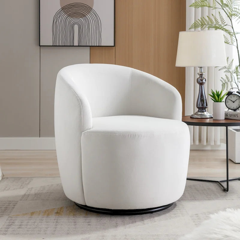 25.6 Swivel Barrel Chair with Black Coating