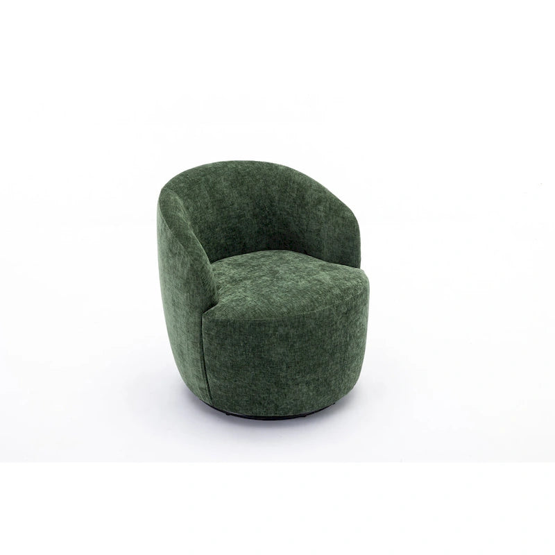25.6 Swivel Barrel Chair with Black Coating