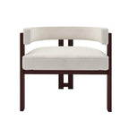 Modern Accent Chair Upholstered Armchair with Open Back 3 Legs Barrel Dining Chair Comfy Side Chair for Living Room Set of 2