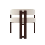 Modern Accent Chair Upholstered Armchair with Open Back 3 Legs Barrel Dining Chair Comfy Side Chair for Living Room Set of 2