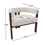 Modern Accent Chair Upholstered Armchair with Open Back 3 Legs Barrel Dining Chair Comfy Side Chair for Living Room Set of 2