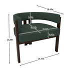 Modern Accent Chair Upholstered Armchair with Open Back 3 Legs Barrel Dining Chair Comfy Side Chair for Living Room Set of 2