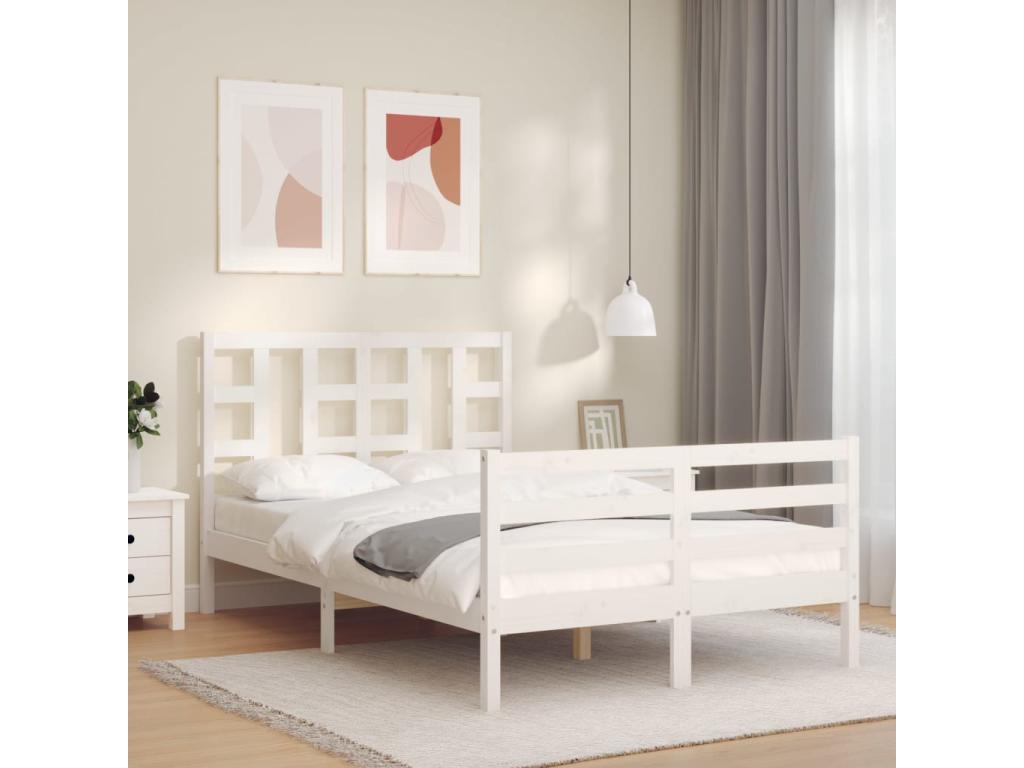 White Solid Wood Bed Frame