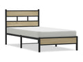 Brown Oak Wood Bed Frame, 80 x 200 cm